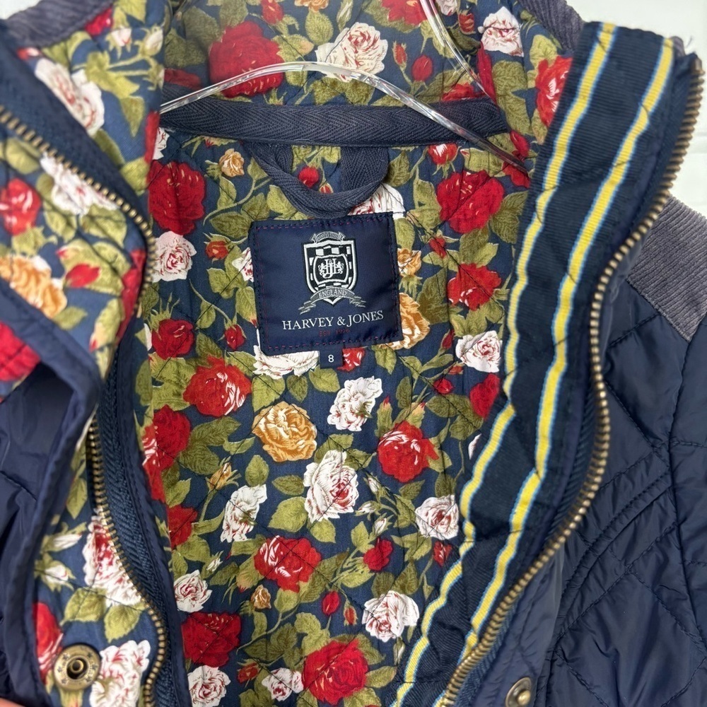 Harvey & Jones Navy Lightweight Quilted Jacket - Picture 4 of 11